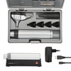 HEINE BETA 200 F.O. Otoscope in XHL, 1 set (4 pcs.) of reusable tips (B-000.11.111), 10 AllSpec disposable tips 4 mm Ø, spare bulb for XHL version, hard case, BETA4 USB rechargeable handle with USB cord and plug-in power supply
