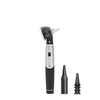 HEINE mini 3000 LED F.O. Otoscope manche à piles, 1 jeu (4 pcs.) d'embouts réutilisables et 10 embouts jetables AllSpec 4 mm Ø, avec piles