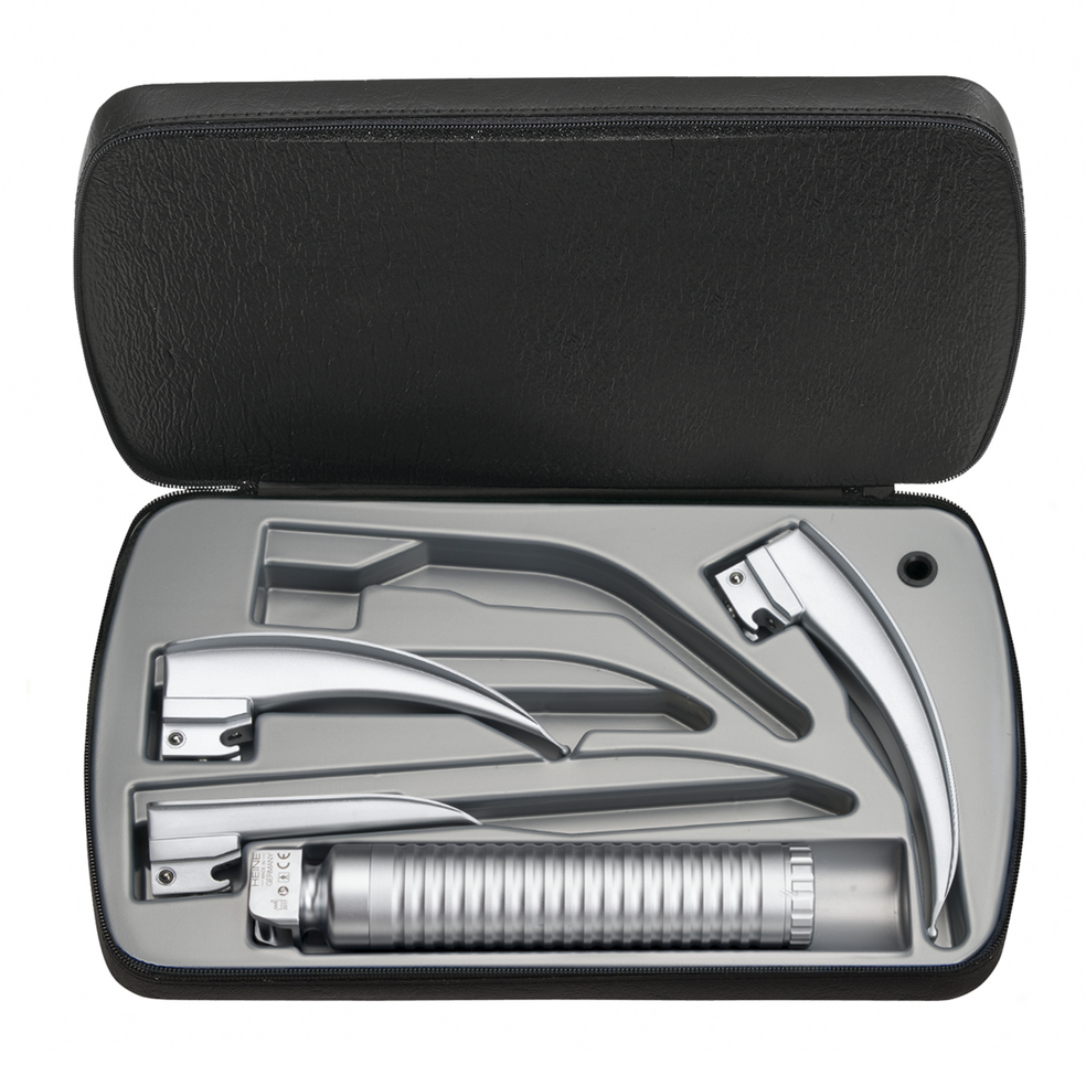 HEINE EasyClean LED Battery Handle, zipper case, Paed 1, Mac 2, Mac 3 Blades