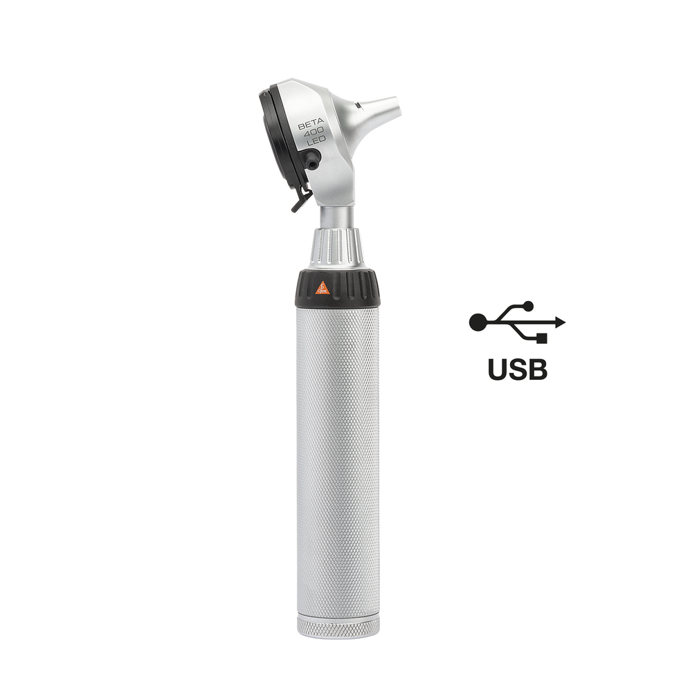 HEINE BETA 400 F.O. Otoscope LED BETA4 USB rechargeable handle with right USB sign 