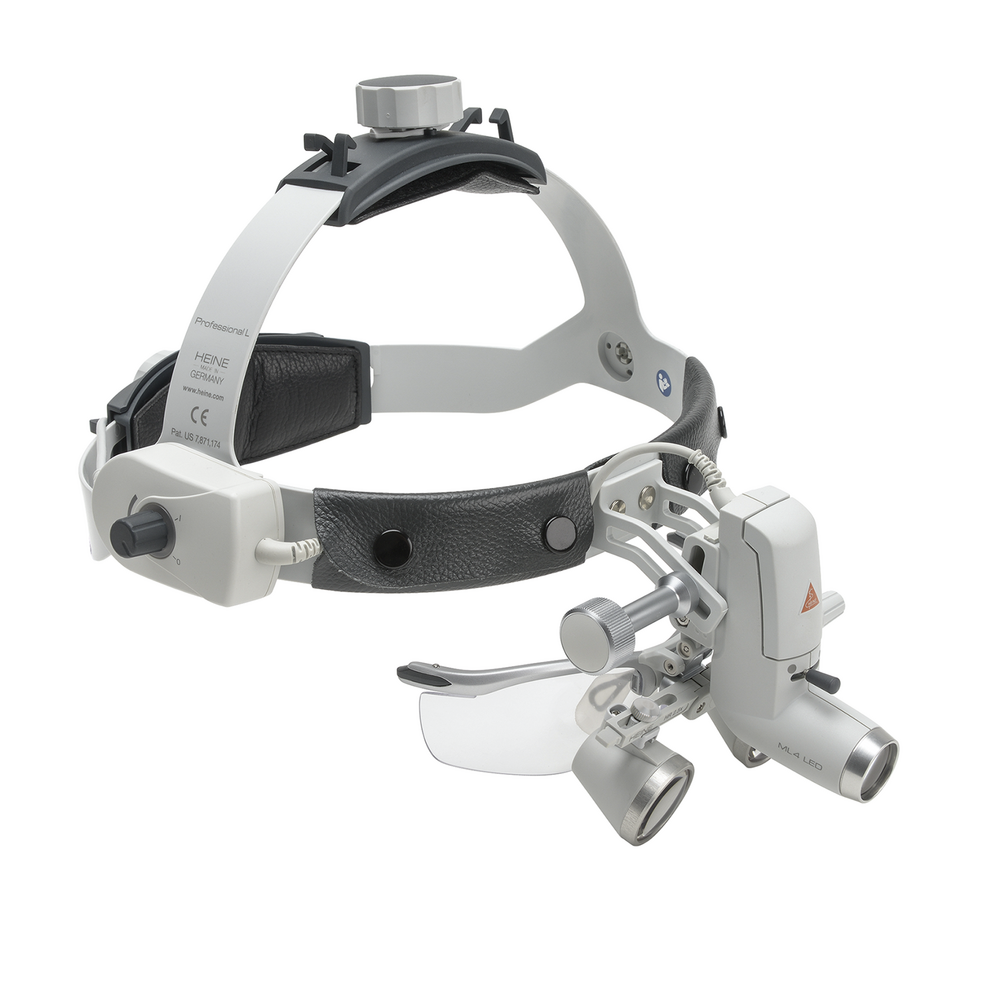 HEINE ML4 LED HeadLight auf Professional L Kopfband, HR Binokularlupe 2.5x/340mm, S-GUARD
