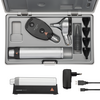 HEINE BETA 200 LED Ophthalmoscope, BETA 400 F.O. Otoscope LED, 1 set (4 pcs.) of reusable tips (B-000.11.111), 10 AllSpec disposable tips 4 mm Ø, hard case, BETA4 USB rechargeable handle with USB cord and plug-in power supply