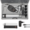 HEINE BETA 200 LED Ophtalmoscope, BETA 400 F.O. Otoscope LED, 1 set (4 pcs.) d'embouts réutilisables (B-000.11.111), 10 embouts jetables AllSpec 4 mm Ø, étui rigide, BETA4 USB poignée rechargeable avec cordon USB et bloc d'alimentation enfichable.