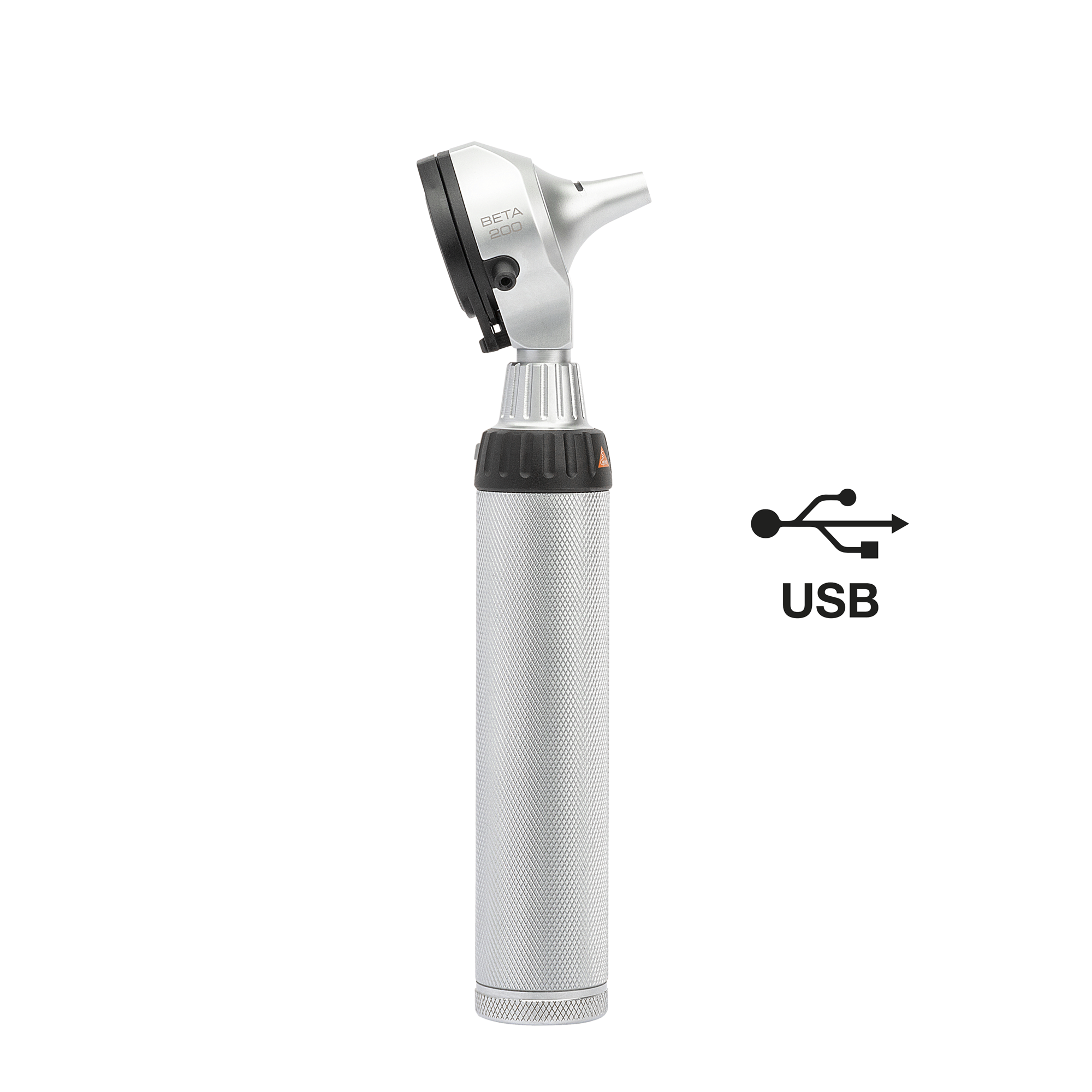 HEINE BETA 200 F.O. Otoscope in XHL with BETA4 USB rechargeable handle with right USB sign 
