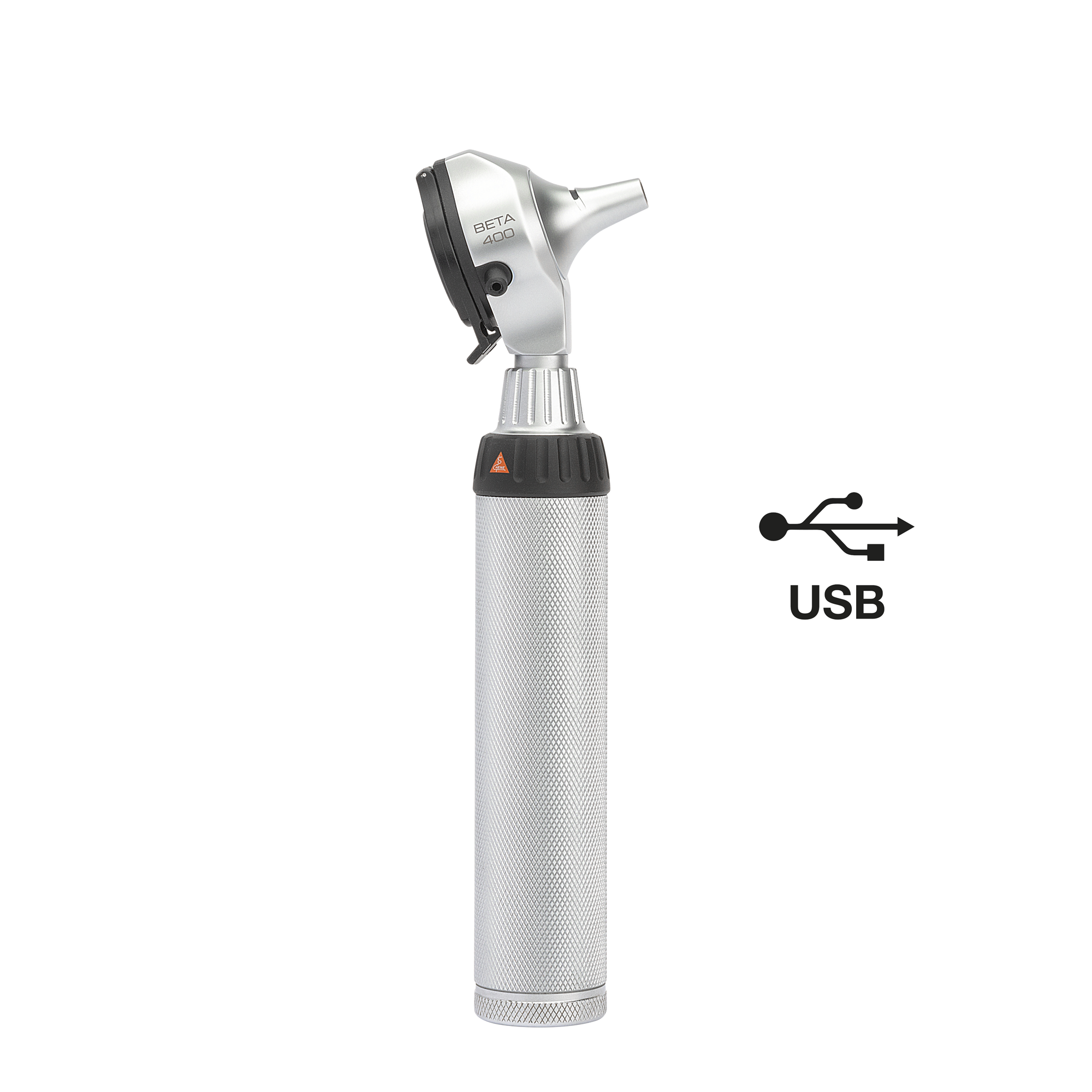 HEINE BETA 400 F.O. Otoscope XHL BETA 4 USB rechargeable handle with right USB sign 